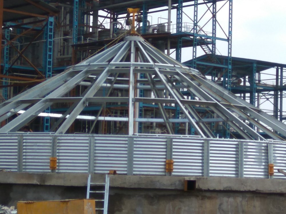 Flat Bottom Steel Grain Storage Silo, Storage Capacity: 5000 Metric Ton, 25 M