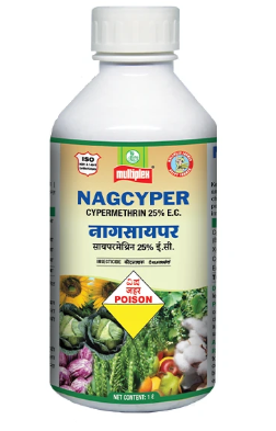 Multiplex Nagcyper Cypermethrin 25% EC Insecticide, Effective Pest Control in Bollworm, Diamond Back Moth, Fruit Borer, Shoot Borer, Early Shoot Borer